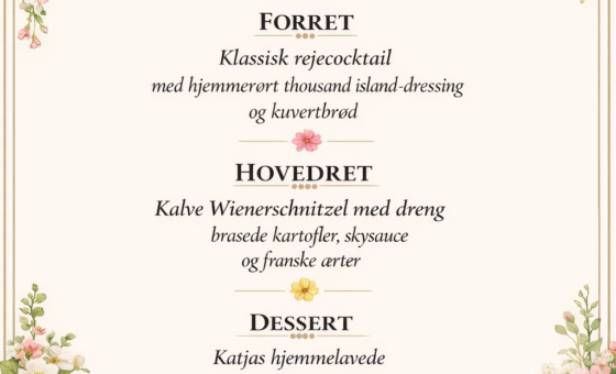 3 retters jubilæumsmenu
